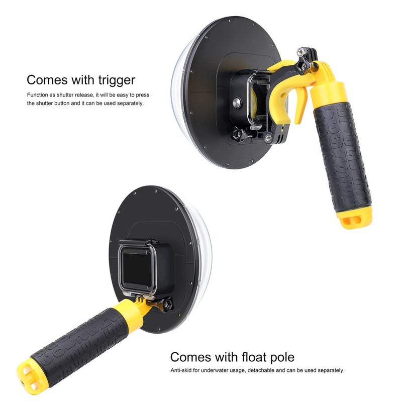 SOONSUN Dome Port for GoPro Hero 8 Black, 147 Feet Underwater Dome Lens with Waterproof Housing Case, Floating Hand Grip, Trigger for Underwater Photography - Image 4